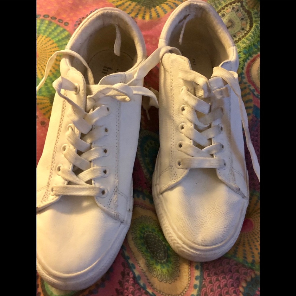 White Faux Leather Sneakers